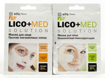 Маска для обличчя "Elfa Pharm" - Lico+Med пр/пігм.плям20мл (33240)+Lico+Med осв.-тоніз. 20мл (33264)