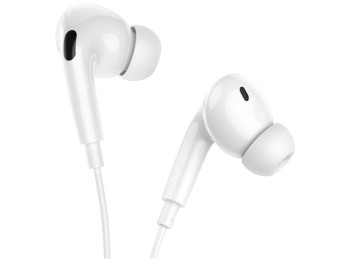 Наушники Hoco M101 Pro, проводные, с микрофоном, jack 3.5, 1,2м, цвет белый