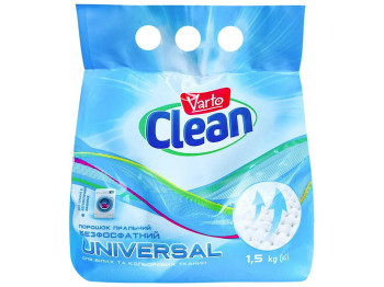 Порошок для стирки бесфосфатный Varto Clean Universal автомат, для белых и цветных тканей 1,5кг