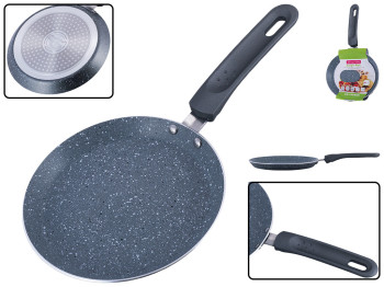 Сковорода для блинов алюминиевая Kamille с мраморным покрытием, индукционное дно D20см