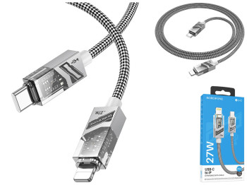 Кабель USB Borofone BU42 Octavia PD27W Type-C to Lightning 1,2м Колір Сiрий