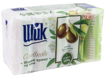 Мыло туалетное ШИК Оливковое двухцветное 50/50, экопак (цена за 5шт по 70г)