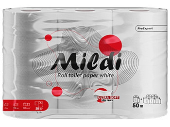Папір туалетний Mildi Pro Exprert, целюлоза, 2-х шаровий (ціна за упаковку 6шт)