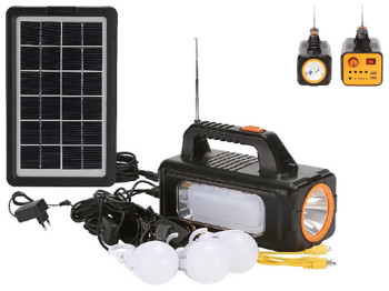 Фонарик светодиодный Bluetooth/MP3/радио, солнечная панель аккум, 4V9000мА, 28x22см