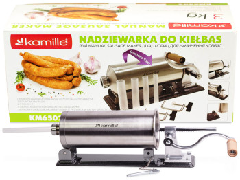 Шприц для начинения колбас Kamille нержавеющая сталь, с силикон. насадками (15см, 19см, 22см, 25см)