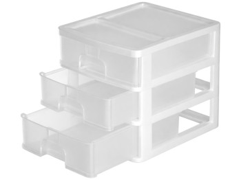 Комод настольный R-Plastic А4 на 3 ящика, белый, 35x25,5x28см, 03303