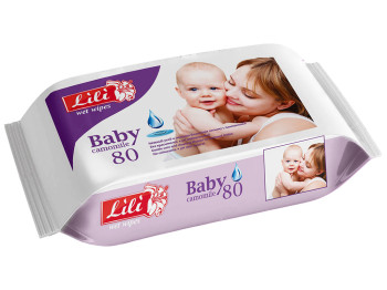 Влажные салфетки детские "Lili" "C экстрактом ромашки" 80 шт