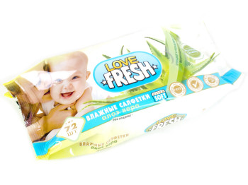 Вологі серветки дитячі Love Fresh "Алое вера" 72шт
