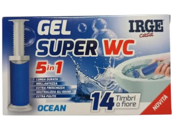 Гель-стікер для унітазу Irge Casa, Gel Super WC 5 в 1 Ocean, 14 аплікацій, полімер, 45г