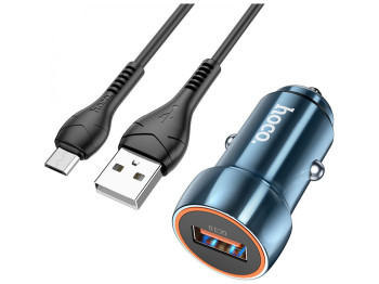 Автомобильное зарядное устройство Hoco Z46 QC3.0 18W Micro Цвет Сапфирово-синий