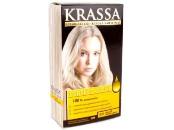 Гель-краска для волос стойкая "Krassa Perfect Color" с окислителем 9% тон 021 Блонд пепельный