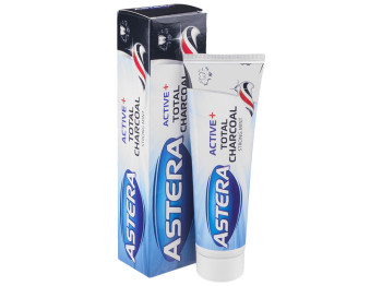 Зубная паста Astera Active+ Total Charcoal "Комплексный уход" 100мл