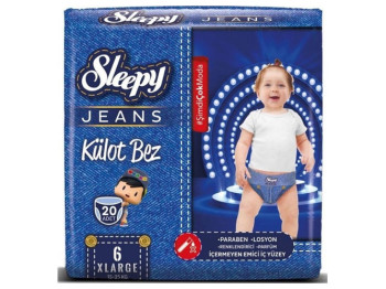 Підгузки - трусики Sleepy Jeans XLarge, розмір 6 (15 - 25кг) 20шт