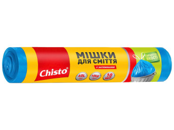 Пакеты для мусора Chisto, с затяжкой, 60л, 10шт