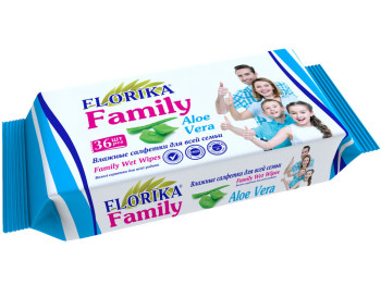 Влажные салфетки для всей семьи Florica "Алое вера" 36шт