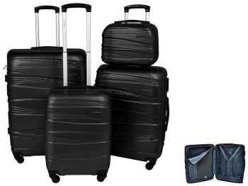 Набор чемоданов 12/20/24/28, пластик (цена за набор 4шт)