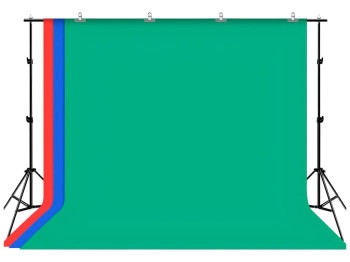 Набор для фотостудии Puluz PKT5205, 3 фона, 2 стойки, штанга 3м, сумка, зажимы, цвет черный