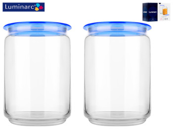 Набор банок Luminarc Plano Blue, 1л (цена за набор 2шт) 96794