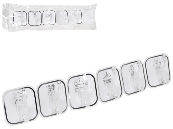 Гачки самоклеючі, пластик, 35см (ціна за набір 6шт)