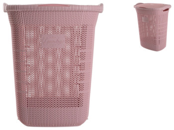 Кошик для білизни Violet House 0261 Віолетта Pink Powder, з кришкою, 65л, 8690070086404