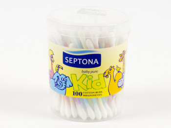 Ватні палички "Septona" дитячі кругла банка 100шт
