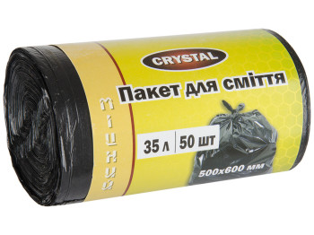 Пакеты для мусора Crystal крепкие 35л 50шт