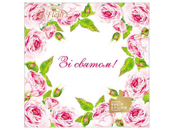 Салфетка La Fleur Розовая рамка 33х33см 2 слоя 16шт