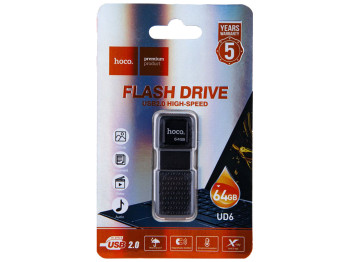 USB флеш-накопичувач Hoco UD6 USB 2.0 64GB Колір Чорний