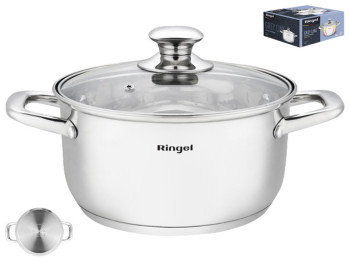 Кастрюля из нержавеющей стали с крышкой Ringel Grey Line, 4,2л, 22см