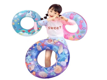 Круг для плавания надувной с морскими и сказочными рисунками, 60см