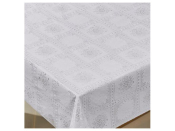 Клеенка ПВХ LACE белая, 1,37х20м (цена рулон)