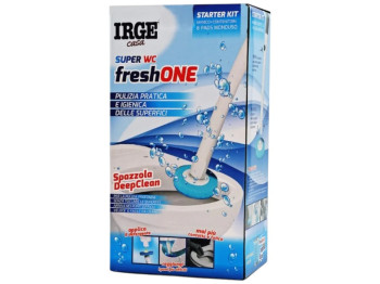 Набор для чистки унитаза Irge Casa, щетка-ершик с одноразовыми губками, полимер, цвет бело-голубой