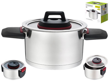 Каструля Maestro з кришкою, склад.ручки, 24см, 5,5л