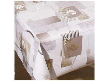 Клеенка Prime, 3 слоя, на тканевой основе, глянцевая, ПВХ, 1,40×20м, дизайн цветы (цена за рулон)
