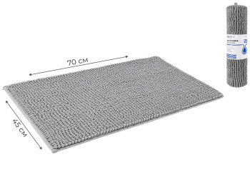 Килимок для ванної Bathlux шеніловий, поліестер, 45x70 см, колір сірий
