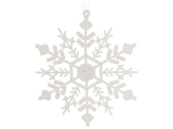 Елочное украшение Снежинка, 12см, цвет - белый