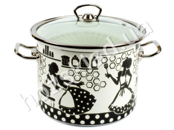 Каструля Idilia циліндрична зі скляною кришкою "Kitchen" 5,5 л.