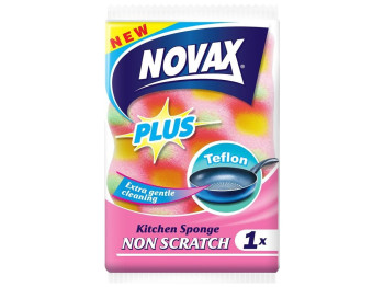 Губка кухонна для тефлону і кераміки "Novax" Plus 10x7x4см