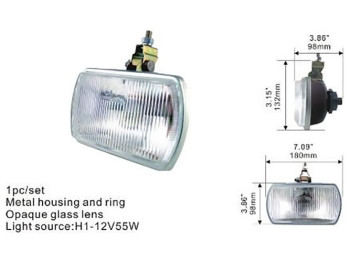 Фара дополнительная DLAA 9837-Y/H1-12V-55W/180x98мм