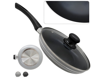 Сковорода "Stenson" антипригарное покрытие с стеклянной крышкой (расцветки ассорти) D22см