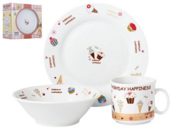 Набір посуду дит. фарфор Limited Edition "Sweet happiness" 3 предм. (чашка, тарілка, супник) 86560