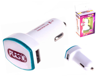 Зарядное устройство, автомобильное PULSO C-2026W (2 USB) 12/24В, 5В, 2,4А