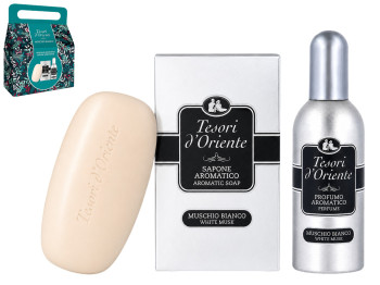 Подарочный набор Tesori d’Oriente White Musk, парфюм и твёрдое мыло, 100 мл, 125 г