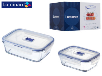 Набор контейнеров Luminarc Pure Box Active прямоугольных 2 предмета 820+1220мл P5505