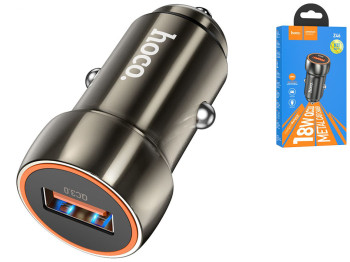 Автомобільний Зарядний Пристрій Hoco Z46 18W QC3.0 Колір Металево-сірий