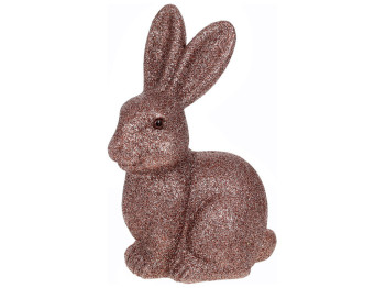 Фигурка декоративная Кролик, 21,5см, цвет - глиттер мокко