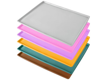 Коврик раскаточный Stenson, антипригарный, с бортиком, силикон, 37,5×30×1,8см (цена за 1шт)