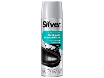 Спрей-краска для ухода за обувью Silver Specialist, гладкая кожа, чёрная, 250 мл