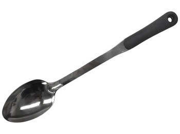 Ложка кухонная Benson, нержавеющая сталь, пластик, длина 40см, цвет металл
