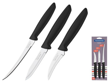 Набор ножей Tramontina Plenus Black (цена за набор 3шт) 7891112229280